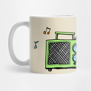 Classic Retro Radio in Cute Green Mug